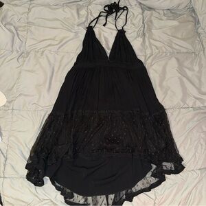 Elegant Black Halter Dress